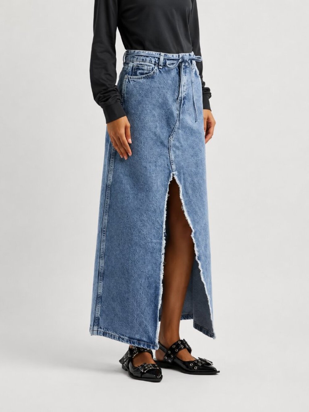 DAMSON MADDER Kaia 100% Organic Cotton Denim Maxi Skirt